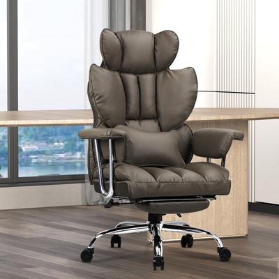 Bigzzia - Bürostuhl mit Fußstütze ergonomisch, Naspaluro bürostuhl pu leder, bürostuhl 150 kg mit Image
