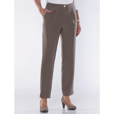 Webhose INSPIRATIONEN, Damen, Gr. 44, Normalgrößen, grau (dunkeltaupe), 90% Polyester, 10% Elasthan, unifarben, lang, Hosen Image