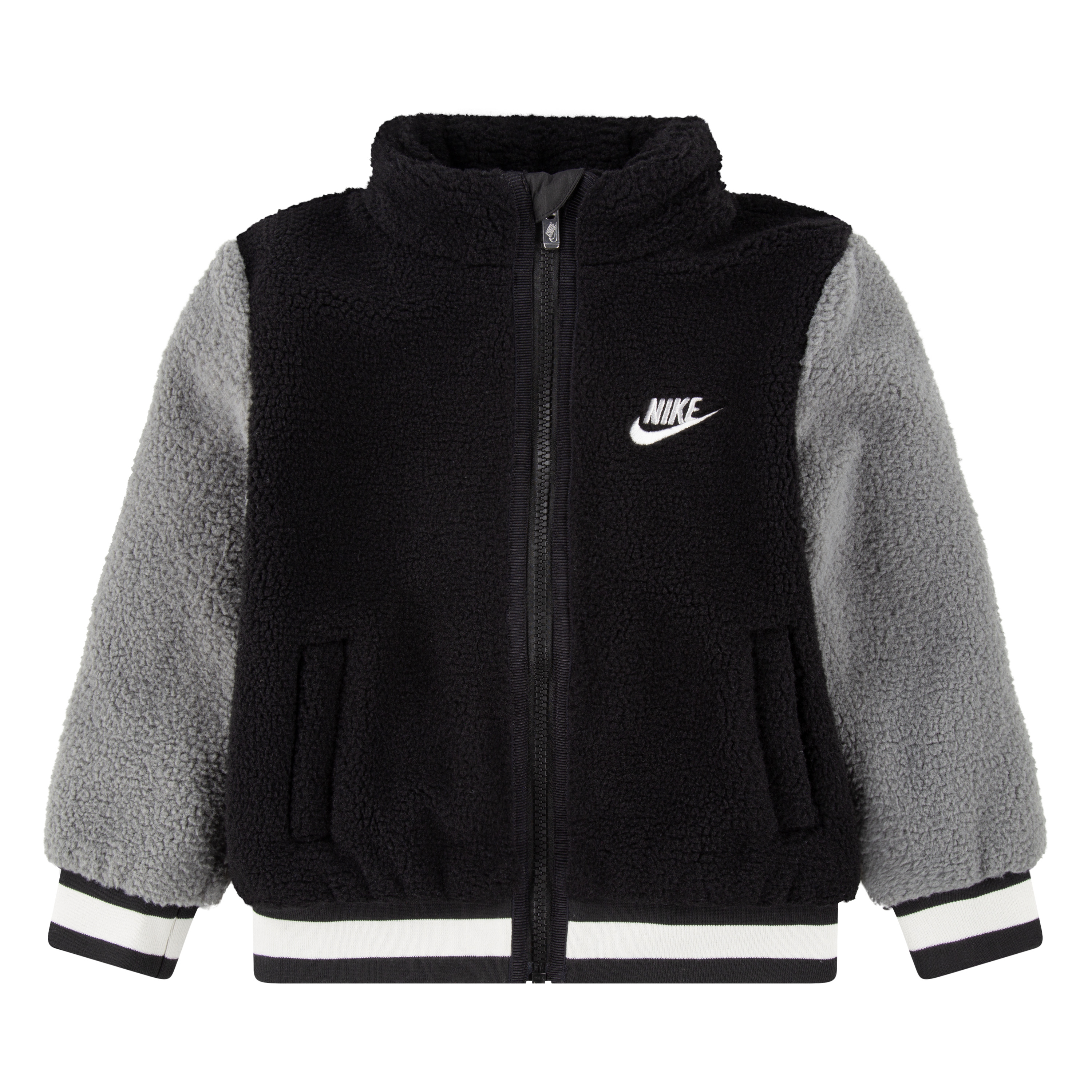 Fleecejacke NIKE SPORTSWEAR, Kinder, Gr. 116 (6), schwarz, Fleece, Obermaterial: 100% Polyester. Futter: 100% Polyester, colorblocking, Jacken, für Kinder Image