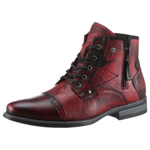 Winterstiefelette KRISBUT Gr. 43, rot (rot used) Herren Schuhe Abendschuh, Businessschuh, Stiefelette mit Blockabsatz