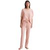 Pyjama MARC O'POLO "Mix & Match Cotton-Woven", Damen, Gr. XL, rosa (misty rose), Jersey, Obermaterial: 100% Baumwolle, unifarben, gestreift, geringelt, modisch, regular fit lang, Rundhals, Langarm angeschnitten angesetztes Bündchen kontrastfarben,...
