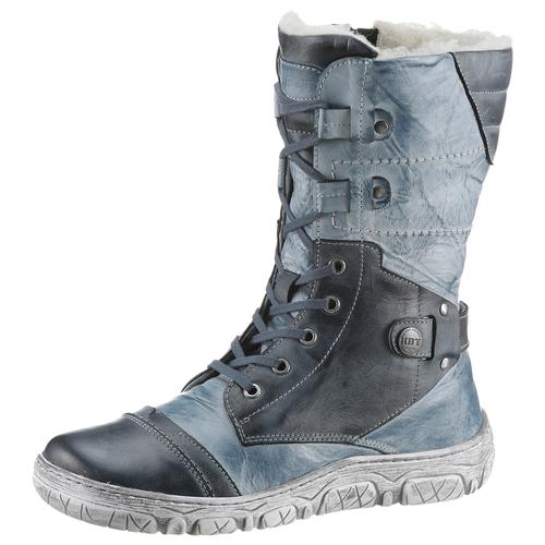 Winterstiefel KRISBUT Gr. 42, blau (jeansblau) Damen Schuhe Winterstiefel, Stiefel, Komfortschuh mit Reißverschluss