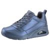Sneaker SKECHERS "UNO-GALACTIC GAL", Damen, Gr. 39, blau (graublau metallic), Lederimitat, metallic, schimmernd, sportlich, Schuhe, Freizeitschuh, Keilsneaker, Schnürschuh mit Skech Air Ausstattung