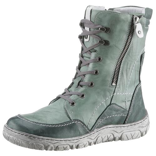 Winterboots KRISBUT Gr. 38, grün (grün used) Damen Schuhe Schnürstiefel, Komfortschuh, Boots in Weite: weit