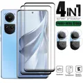 2N2 per Reno 10 5G Vetro OPPO Reno 10 Pro 5G Vetro temperato Protezione schermo curva a copertura totale per Reno 10 Lente in vetro