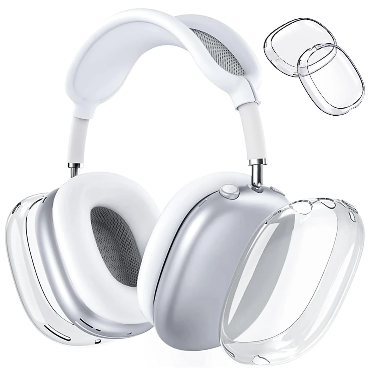 Cuffie Custodia morbida per auricolari AirPods Max in TPU Custodia protettiva trasparente per Apple AirPods Max Trasparente antigraffio ﻿