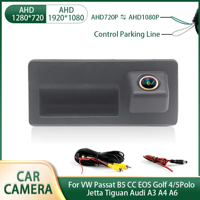 AHD 1080P Auto Stamm Griff Reverse Backup Kamera Für VW Volkswagen Passat B5 CC EOS Golf 4/5 Polo Jetta Tiguan Audi A3 A4 A6 Image