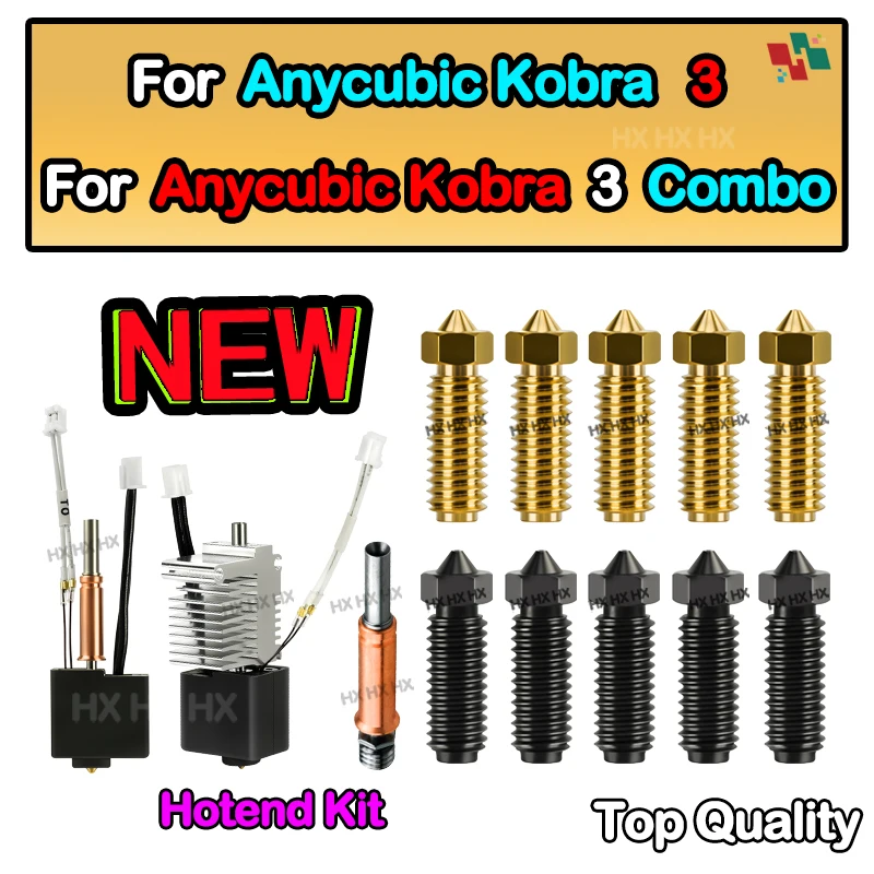 Für Anycubic Kobra 3 Hotend Düse Thermistor Heizrohr 24 v 50 watt Heizung Block Für Anycubic Kobra 3 Combo düse Ersatzteile Image