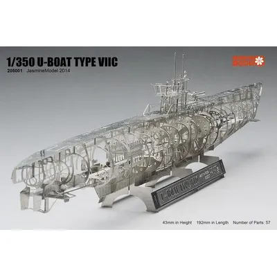 Jasmin Modell 205001 1/350 Deutsch U-Boot Typ Viic U-Boot Skelett Modell Kit Image