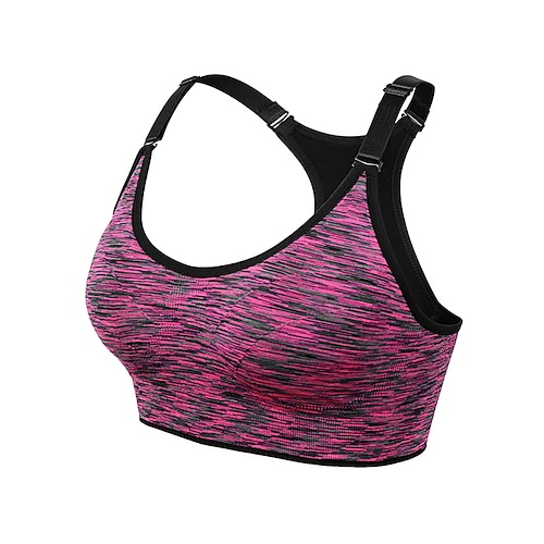 Damen Gepolsterter BH Gepolstertes Tank-Top Sport-BH Rundhalsausschnitt Gewichtsverlust Bequem Freiheit Racerback Ärmellos Leichter Halt Sport Tarnung Sport-BHs BH-Top Für Fitnesstraining Tanz Laufen Image