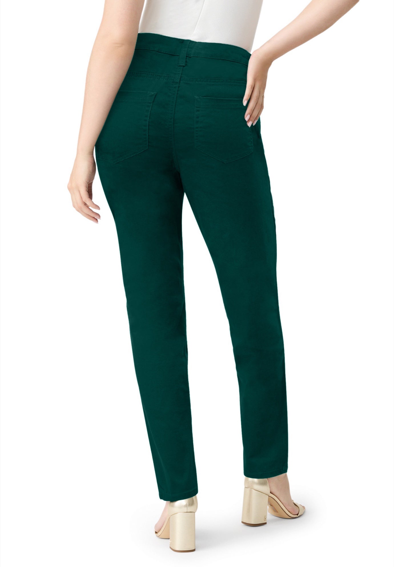 Plus Size Women's Plus Size Classic Stretch Straight Leg Jean by Denim 24/7 by Roamans in Emerald Green (Size 24 T)