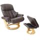 Robas Lund MCA Relaxsessel Calgary XXL, TV-Sessel Hocker, Echtleder 180kg belastbar ~ braun, naturbraun