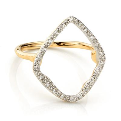 Gold Riva Hoop Cocktail Ring Diamond