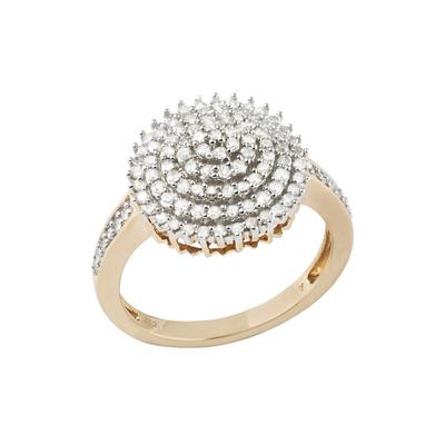 Diamantring FIRETTI "Schmuck Geschenk Gold 585 Damenring Goldring Diamant Blume" Gr. 19, silber (gelbgoldfarben, silberfarben), Fingerringe, Damen, 19, 0,51 ct P2 = erkennbare Einschlüsse, Gelbgold 585-Diamanten, Gelbgold 585, Diamanten, mit Diamanten Image