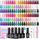 beetles 70Pcs Spring Gel Nail Polish Set- 60 Colours Polish with Base Coat Glossy & Matte Top Coat Soak off UV Gel Emotional Spectrum Collection Red Black Nude White All Seasons Gifts for Her