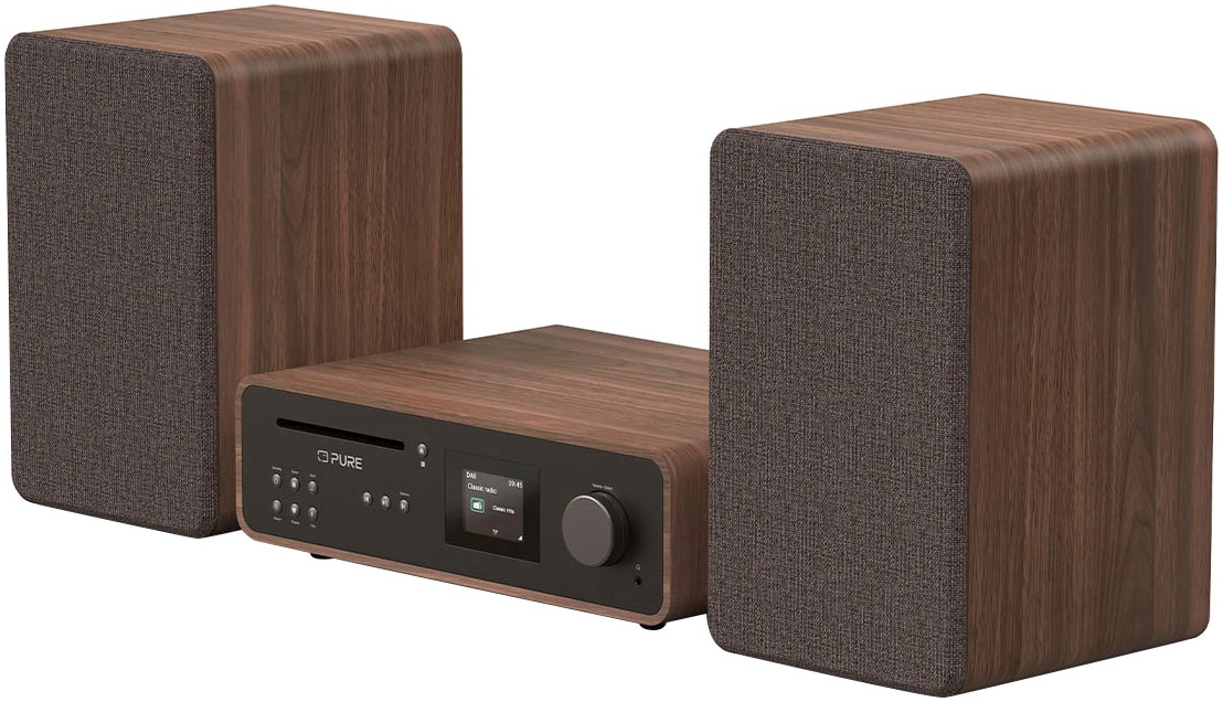 PURE Lautsprechersystem "Classic Stereo", schwarz (kaffeeschwarz, walnuss), B:84,7cm H:33,6cm T:34,2cm, Lautsprecher