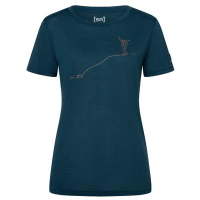super.natural - Women's Gipfelglück Tee - Merinoshirt Gr XS blau Image