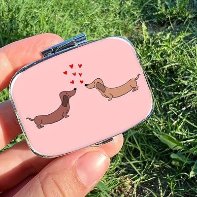 TEMU Doxie Mini Pill Box - 2-compartment Portable Medicine Organizer For Travel, Pocket & Purse, Household, Storage Box Image