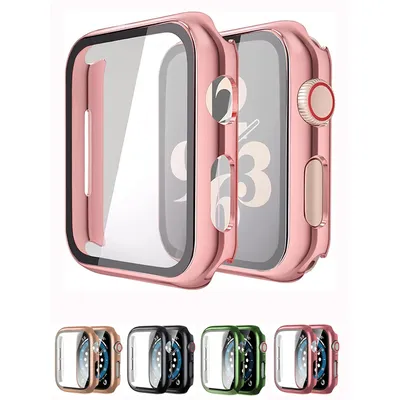 Glass+cover For Apple Watch Case 44mm 40mm 42mm 38mm bumper Screen Protector for apple watch Accessories 9 8 7 6 5 4 3 41mm 45mm
