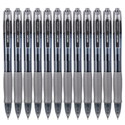 12 Stück Set Deli Kugelschreiber einziehbare Gel schreiber schwarz blau Tinte 0,5mm Kugelschreiber