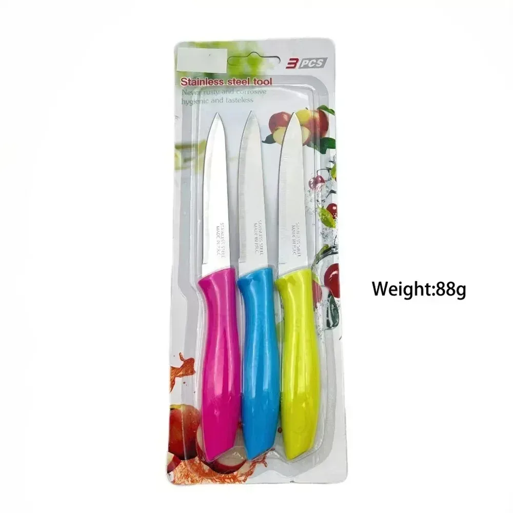 3-teiliges klassisches Schälmesser aus Edelstahl mit gerader Spitze Image