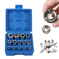 Jeu de douilles Torx E femelles E4-E24, 14 pièces, avec un étui, jeu de douilles Torx externes, jeu de douilles étoiles, tête de clé, outils de réparation automobile
