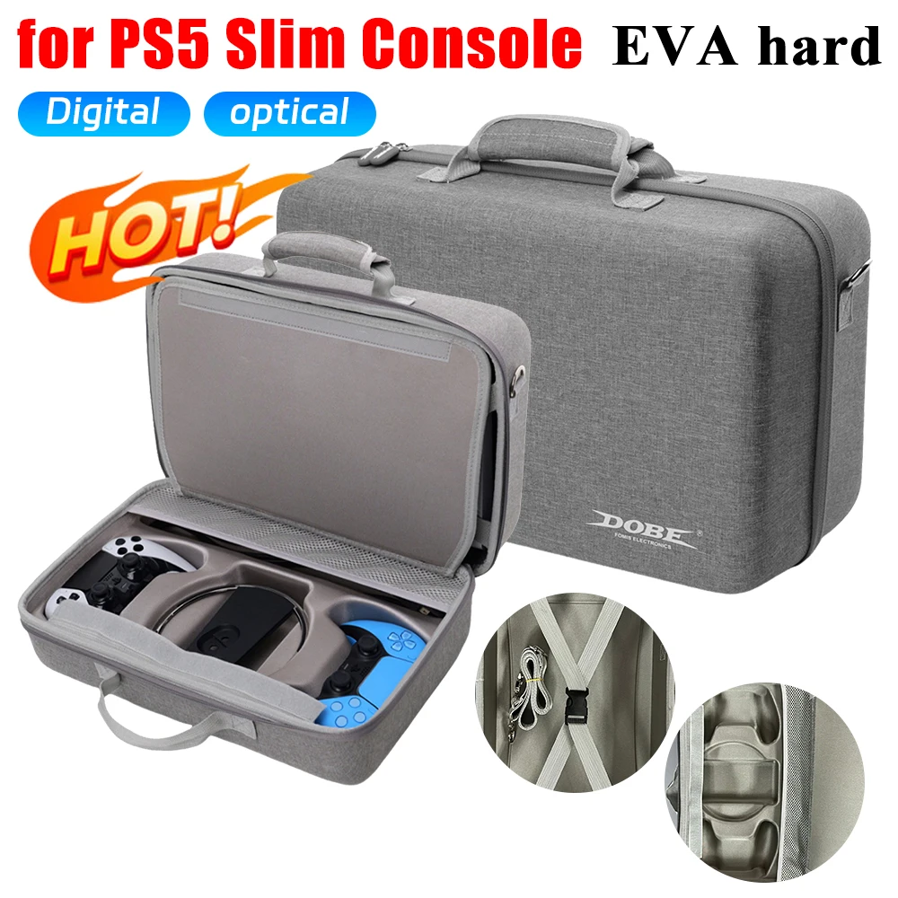 Handtasche Umhängetasche mit Riemen für Playstation 5 Slim Disc und Digital Edition Eva Hard Carry Case für ps5 Slim Console Image