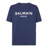 Balmain Mens Logo Print T-Shirt in Navy Cotton - Size 2XL | Balmain Sale | Discount Designer Brands