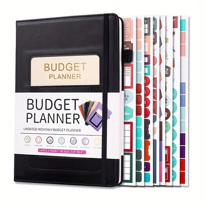 Budget Planner Notebook with Expense Tracker Undated Monthly Financial Organizer for Debt and Bill Tracking 8.4 x 5.8 Inches PU Cover