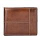 Portafoglio bifold da uomo in vera pelle marrone vintage con blocco RFID e più scomparti per carte - design sottile classico