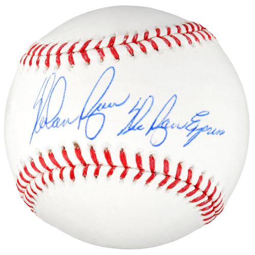 Signierter MLB-Baseball von Nolan Ryan, Texas Rangers, mit Ryan Express-Inschrift