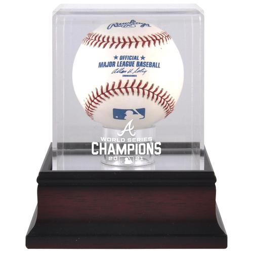 Atlanta Braves 2021 MLB World Series Champions Mahagoni Logo Baseball Vitrine