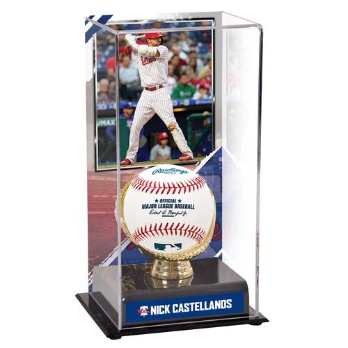 Vitrine mit goldenem Handschuh von Nick Castellanos, Philadelphia Phillies, mit Bild