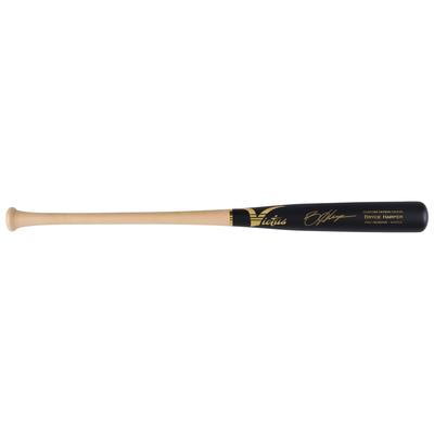 Bryce Harper Philadelphia Phillies signierter Victus-Spielmodellschläger mit schwarzem Schaft und blondem Griff Image