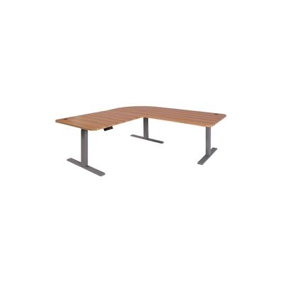 Mendler Eck-Schreibtisch HWC-D40, Computertisch elektrisch höhenverstellbar 178x178cm 84kg MVG ~ Eiche-Dekor, grau Image