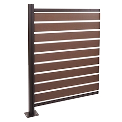 Mendler Alu Mülltonnen-Zaun HWC-K57, Erweiterungselement Mülltonnenverkleidung, Holzoptik erweiterbar 130x100x6cm ~ braun Image