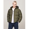 Steppjacke TOMMY JEANS PLUS "TJM ESSENTIAL DOWN JACKET EXT", Herren, Gr. XXXL, grün (fatigue grün), Web, Obermaterial: 100% Polyester, casual, Langarm elastischer Bund, Jacken, Große Größen