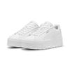 Sneaker PUMA "KARMEN II L", Gr. 39, weiß (puma weiß, puma weiß, puma silber), Leder, sportlich, Schuhe, Topseller