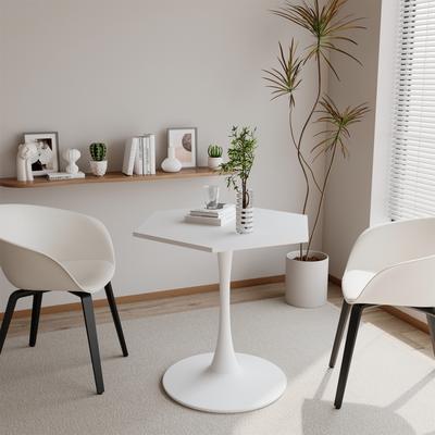 Modern Hexagonal Coffee Table with MDF Table Top and Metal Base