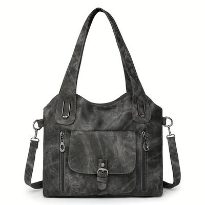 TEMU Retro Women's Shoulder Bag Soft Material Tote Bag Detachable Strap Suitable For Daily Matching Or Work Image