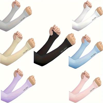 TEMU 7pcs Summer Cooling Arm Sleeves For Sun Protection, Suitable For Women And Men, To Guard Against .