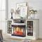 TEMU 1pc Electric 3-sided Glass Fireplace Tv Stand For Tvs Up To 65