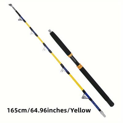 TEMU Trolling Rod 2-section Saltwater Offshore Heavy Straight Butt Roller Fishing Rod Conventional Boat Fishing Pole, 5'4", 50-120lbs 5.165cm