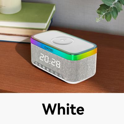 TEMU Okop559 Wireless Speaker Sound Machine White Noise Fast Wireless Charging For Iphone - Dimmable Clock Radio For Bedroom