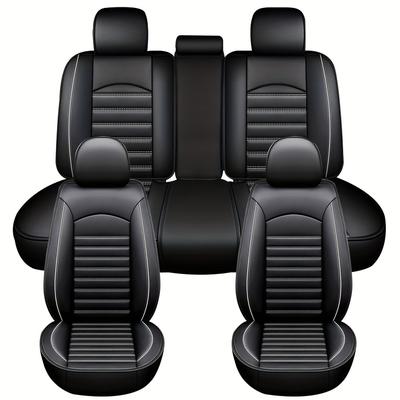 TEMU Car Seat Covers Full Set, 5 Seats Universal Seat Covers For Cars, Waterproof Pu Leather Auto Seat Protectors, Front And Rear Seat Protectors