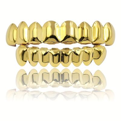 TEMU 1pcs18k Gold 8 Top 8 Bottom Hip-hop For Men And Women