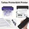 TEMU Portable Wireless Tattoo Stencil Printer With A4 Printer With 2600mah Battery, Inkless Printer Compatible With Ios, Android & Laptop, Portable Printer Wireless For Travel Office, With 1 Rolls A4 Paper