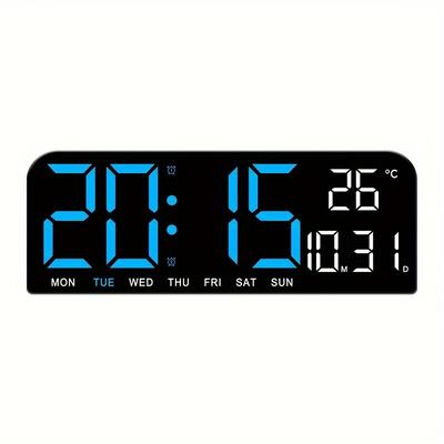 TEMU Timess Electronic Alarm Clock, Large Digital Display Screen, Week Temperature, Suitable For Bedroom Living Room Office Desktop Decoration, Gift