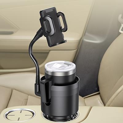 TEMU 2-in-1 Car Cup Holder & Phone Mount - Easily Attachable, Anti-slip Rubber Base