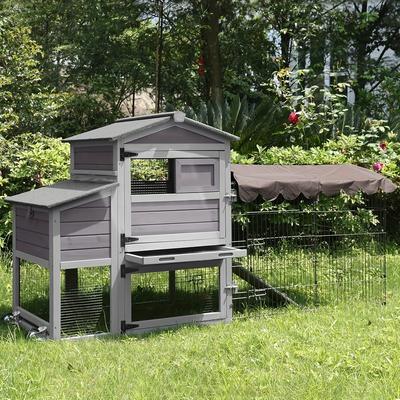 TEMU Aivituvin Mobile Chicken Coop, Poultry Hen Cage With Metal Run, 79